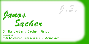 janos sacher business card